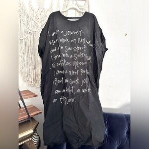 Magnolia Pearl Black and White Cotton Journey Story Dress O/S Gently Worn 2/3x